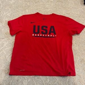 Red short sleeved USA basketball fri fit tshirt